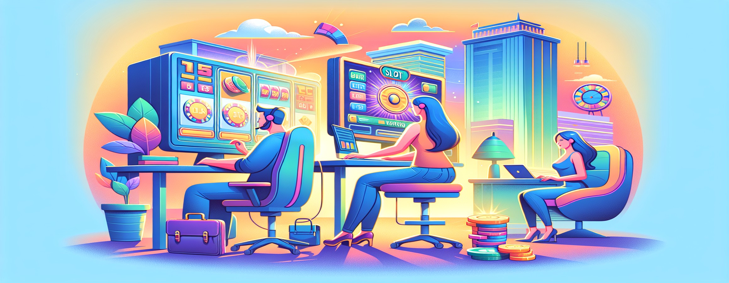 Illustration showing various online casino bonuses at SafeGameHub.