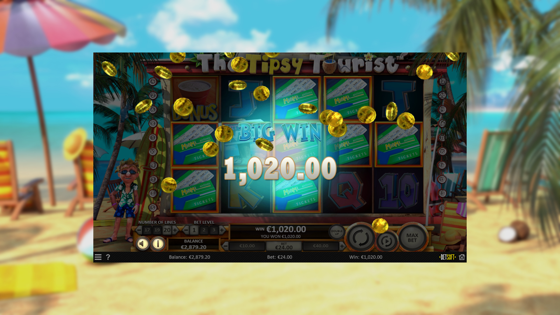 BetSoft The Tipsy Tourist Screenshot