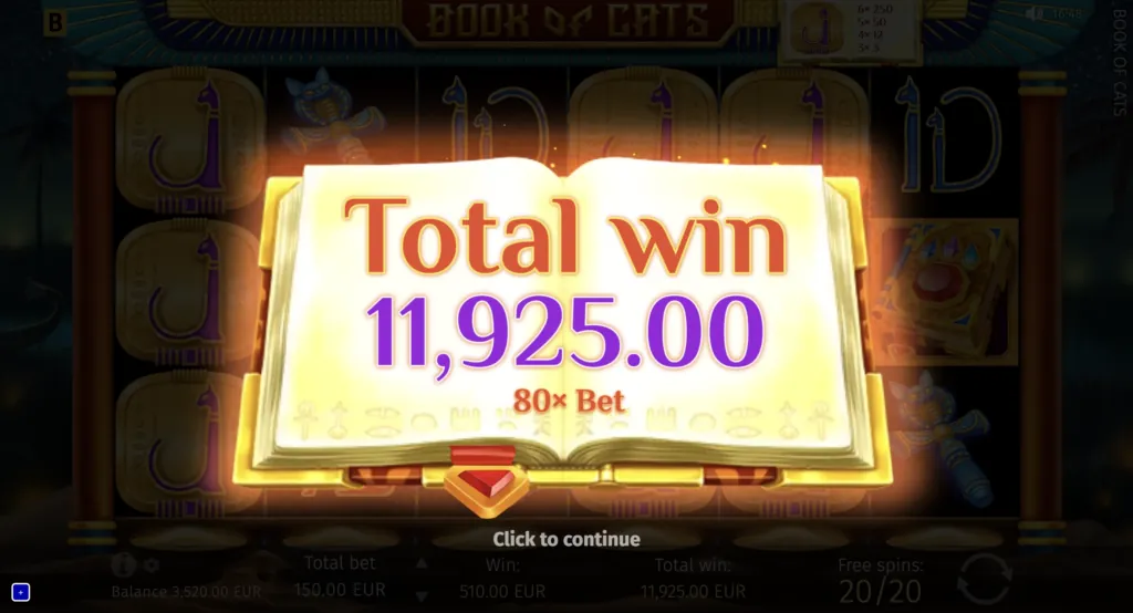 BG Book of Cats Megaways Screenshot