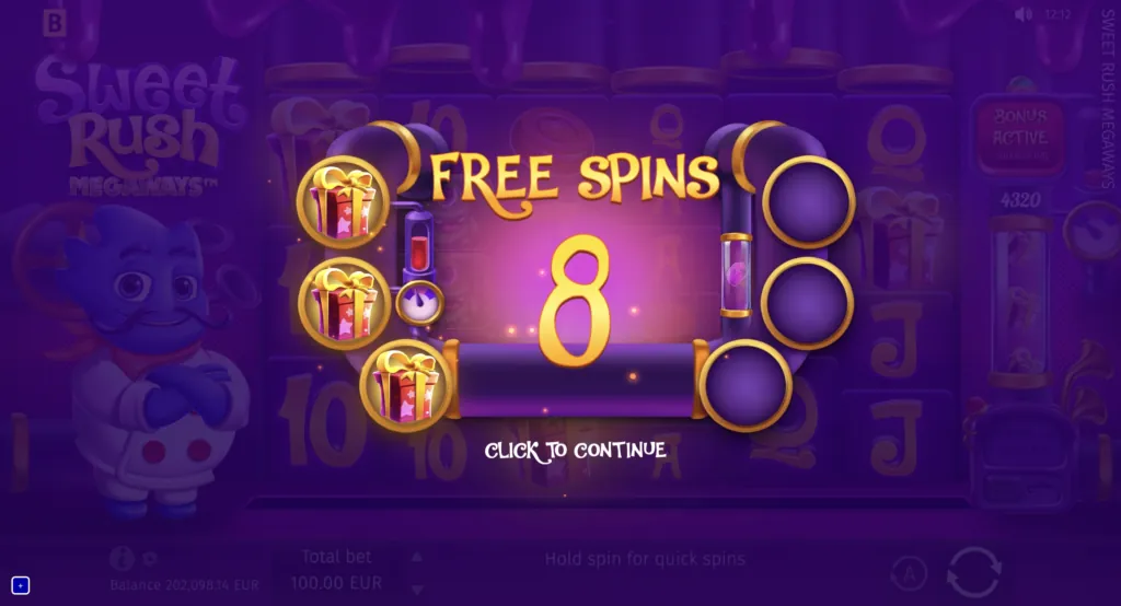 BG Sweet Rush Megaways Screenshot